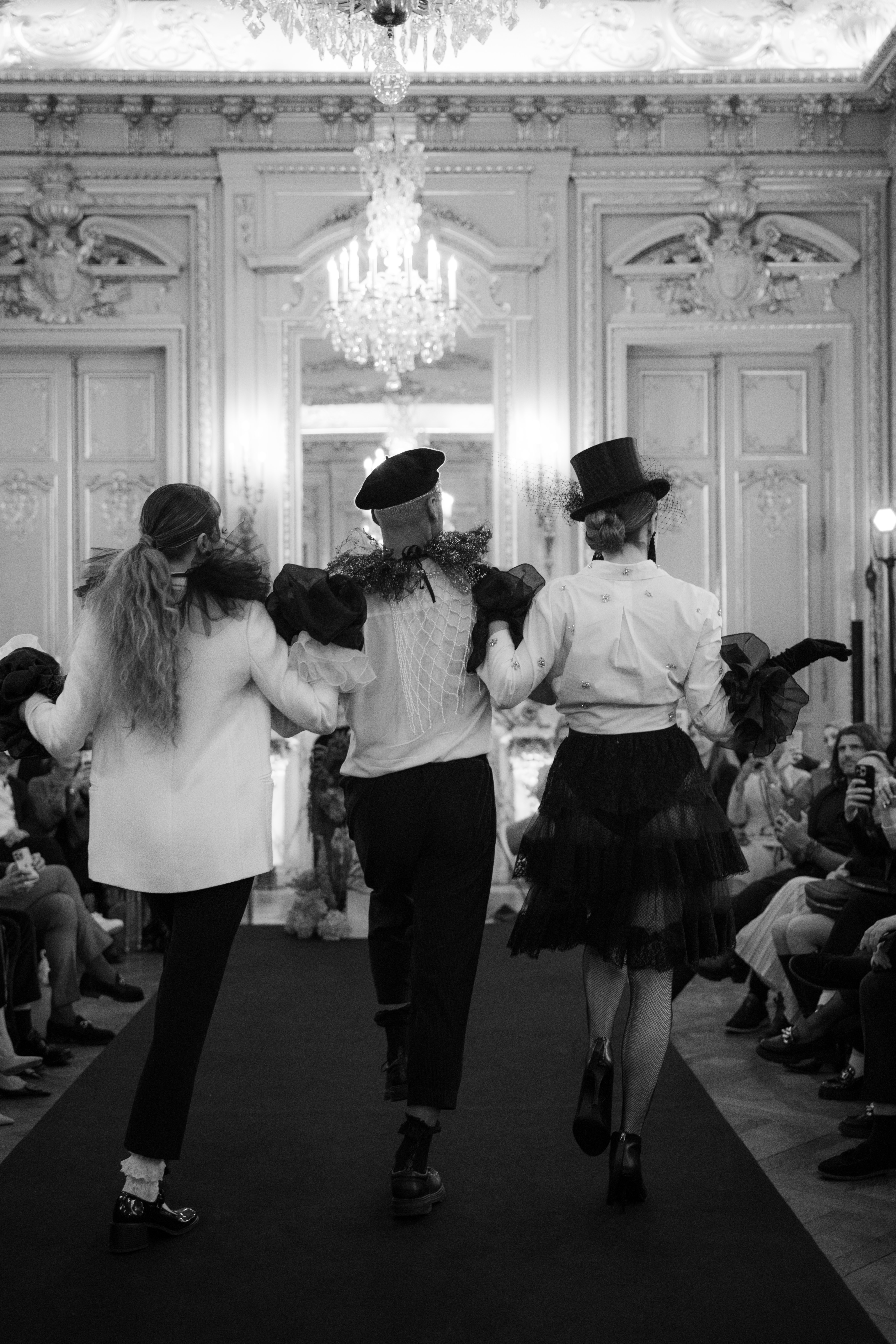Paris runway trio in black and white